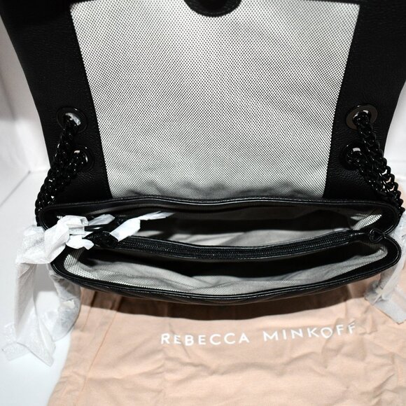 Rebecca Minkoff Edie Quilted Leather Flap Shoulder Bag in Black #XF18MEQD37 NWT - Picture 3 of 7